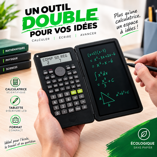Calculatrice scientifique avec tablette d'écriture LCD