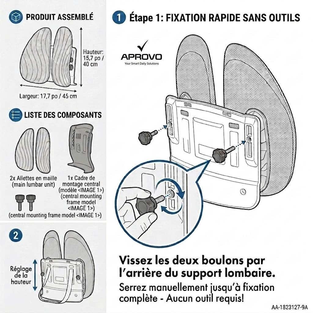 Support lombaire ergonomique réglable