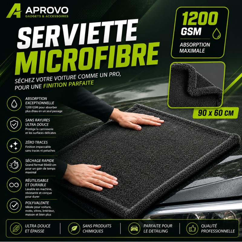 Chiffon-Serviette Microfibre Premium