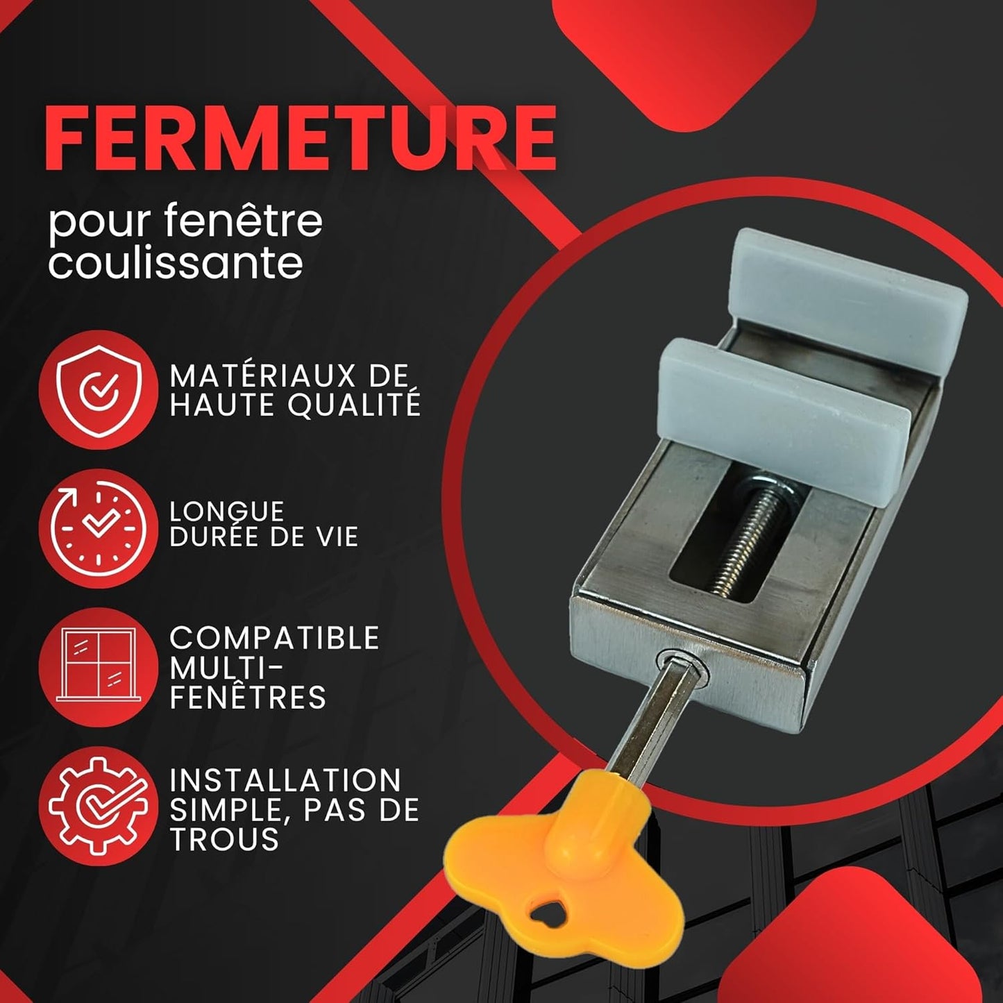 Verrou de Fenêtre – Sécurité Enfants & Anti-Intrusion