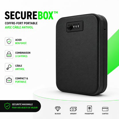 SecureBox™ – Coffre-Fort Portable à Combinaison