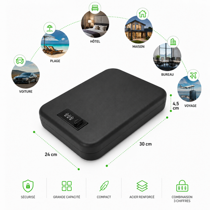 SecureBox™ – Coffre-Fort Portable à Combinaison