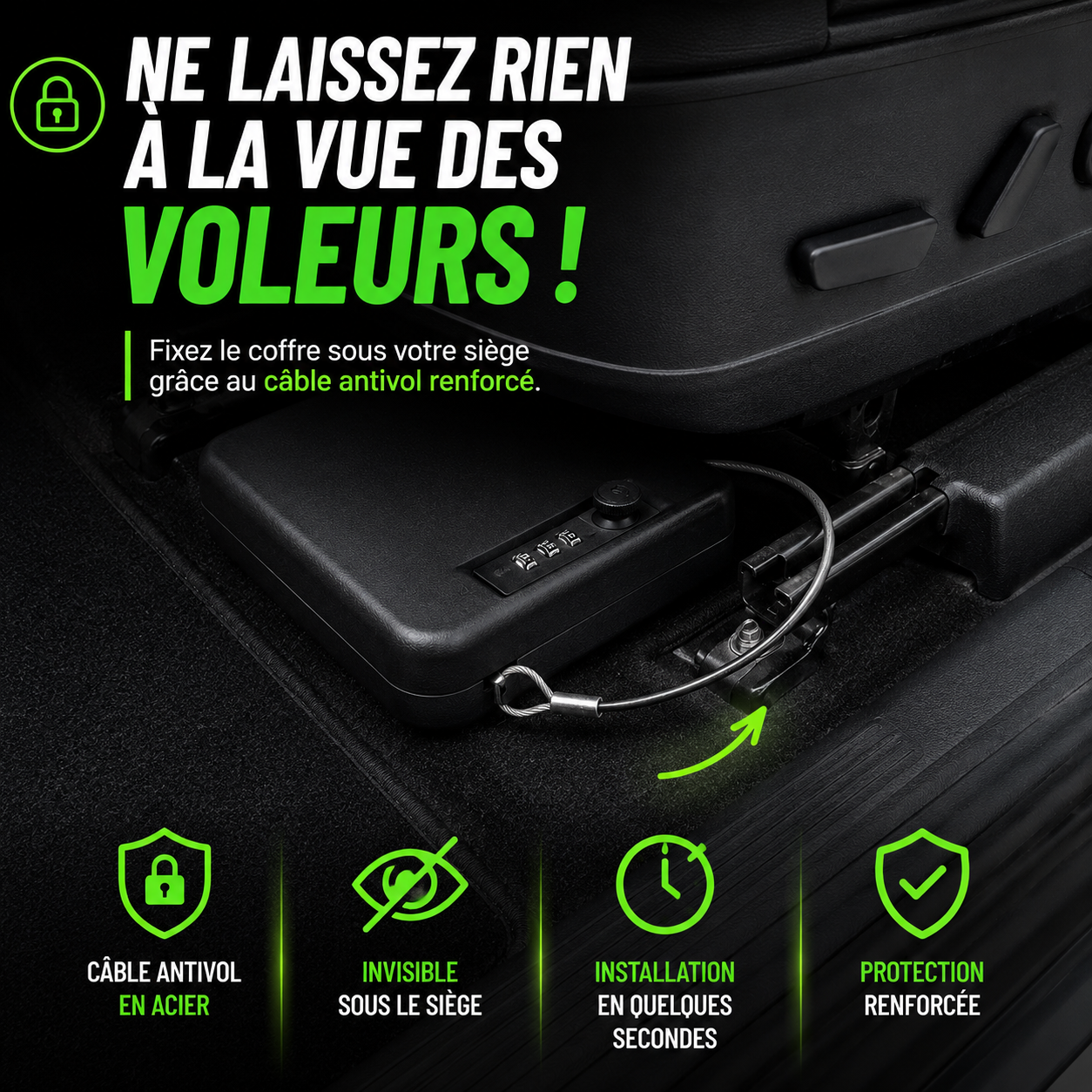 SecureBox™ – Coffre-Fort Portable à Combinaison